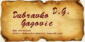 Dubravko Gagović vizit kartica